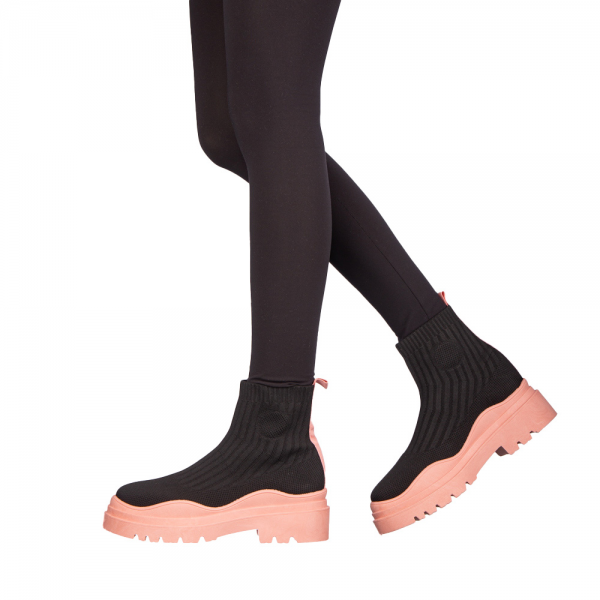 Pantofi sport dama Triza negre cu roz, 4 - Kalapod.net